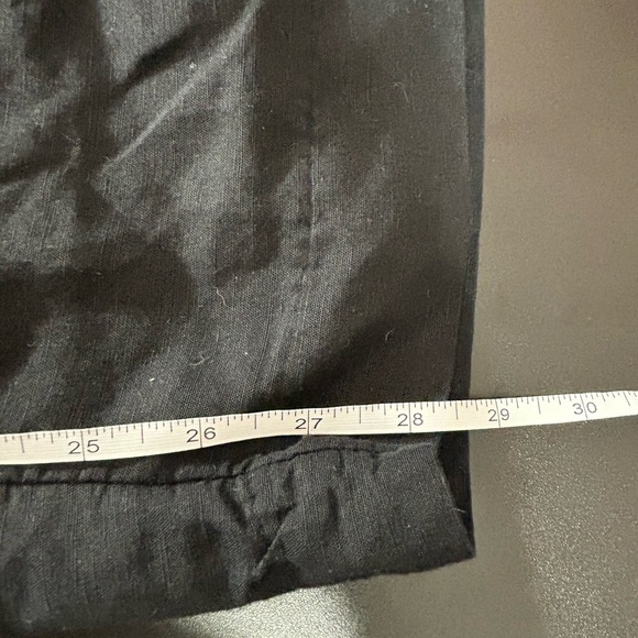 H&M Women's Wide Leg Linen Blend Pants Drawstring Pockets Black Size Large - Picture 6 of 6